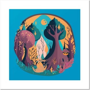 enchanted forest illustration Posters and Art